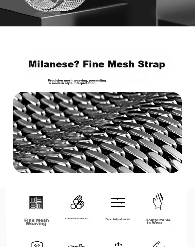 CHENSONG Compatible with Xiaomi Band 8/9/10/11 NFC Version Strap, Metal Milanese Magnetic Wristband for Xiaomi Band 8/9/10/11, Universal Replacement Silver Band for Tenth Generatio 2