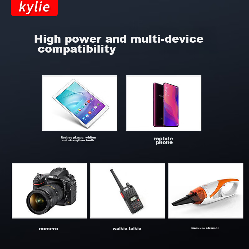 Kylie Car Power Inverter, Portable Converter, 12V/24V to 220V, QC3.0 Fast Charging, Type-C Display, Black 5