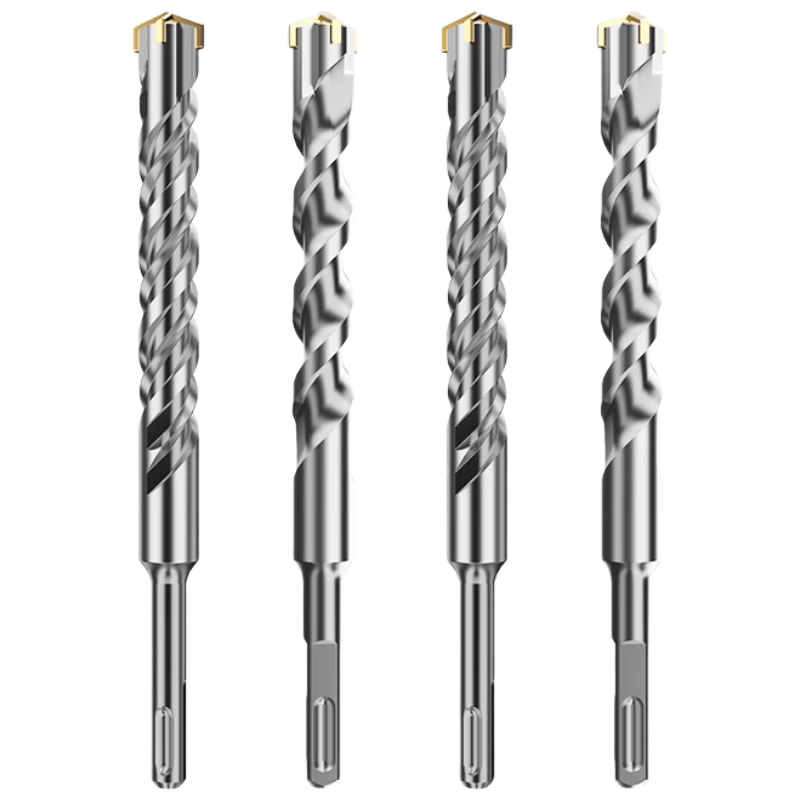 LiDiao Tungsten Steel Electric Hammer Impact Drill Bit Round Shank Extended Wall-Piercing Drilling Concrete Square Shank Four-Hole Cross Alloy Adapter Head