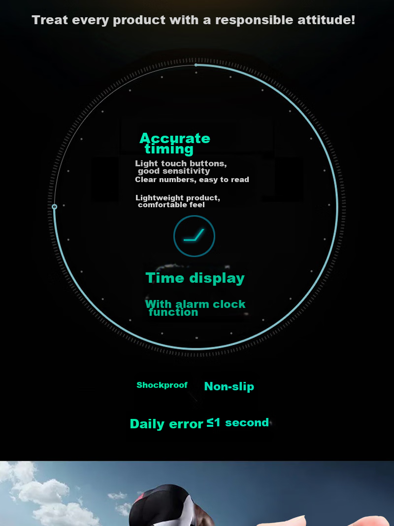 GEDUN Stopwatch Timer Electronic Timer Silent Single Row 2-Channel Student Alarm Clock for Running, Sports, Fitness, Swimming 8