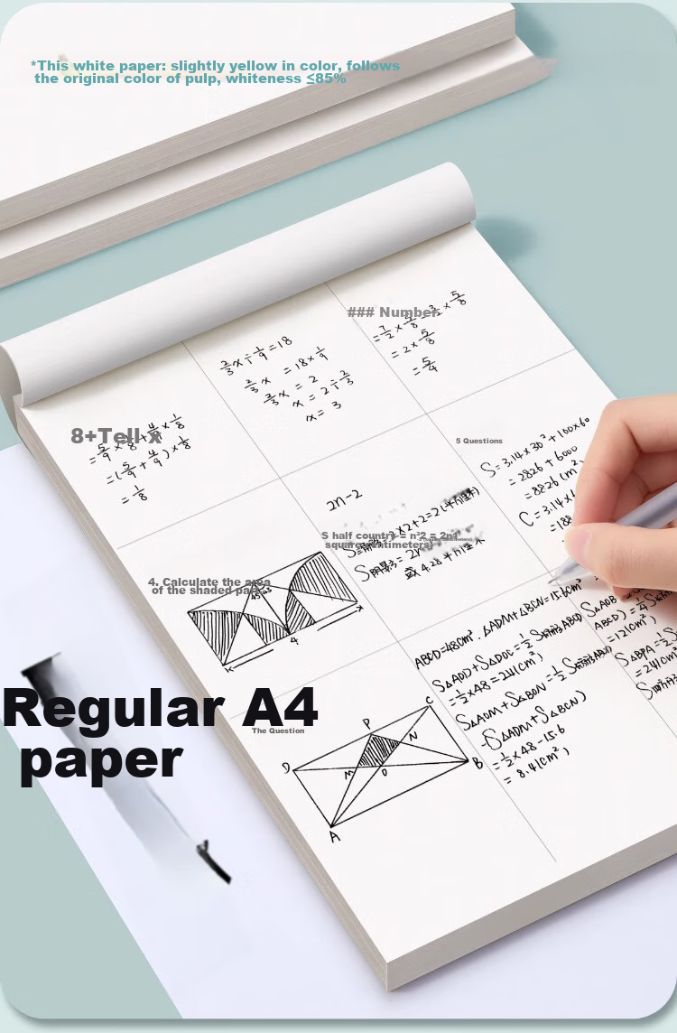 Liupintang Thick Draft Paper Wholesale Cheap Blank Notebook for Postgraduate Exam Preparation, Elementary School Students, High School And College Students' Math Practice Paper, Calculation Paper, Aligned Scratch Paper, White Paper 14