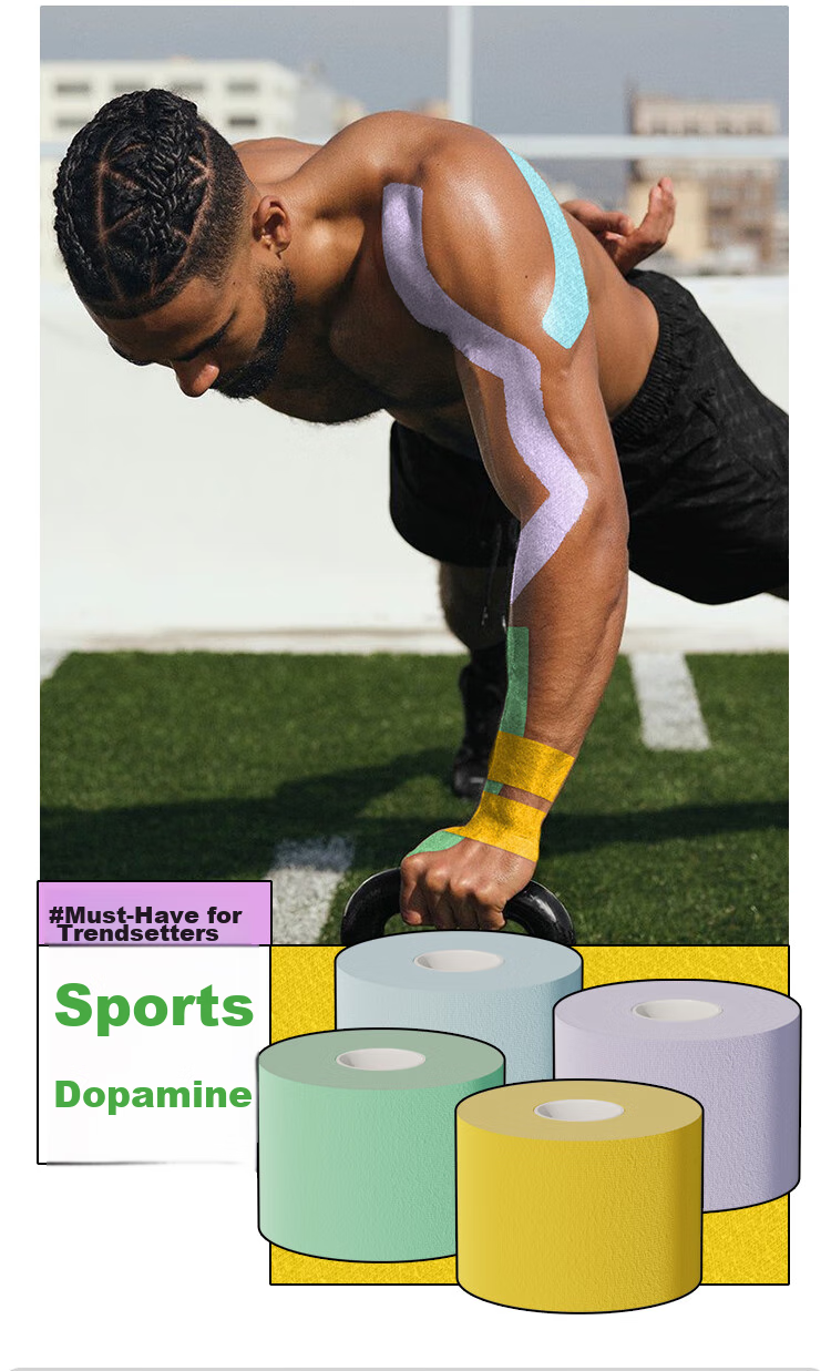 JD Original Elastic Bandage, Sports Kinesiology Tape for Knee, Ankle, Back, Abdomen, Anti-Sprain Tape, Light Gray 8