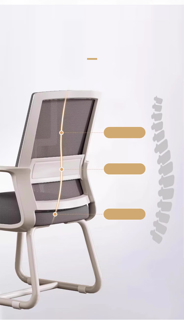 Huakaizhixing Chair Computer Chair Home Office Chair Bow-Shaped Chair BG162 White Frame Gray Mesh Foam Headrest Model 8