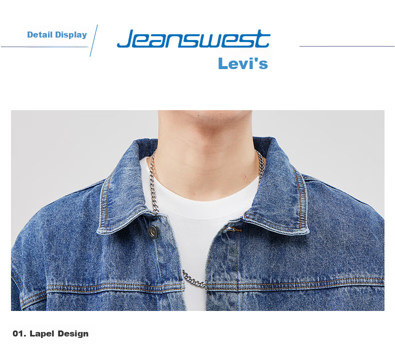 Jeanswest Men's Denim Jacket, 2026 Autumn Fashion Brand, Loose Casual Jacket, Versatile Trendy Coat, Dark Blue, 2XL 12