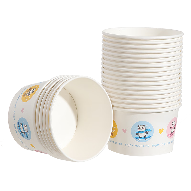 MARYYA Disposable Bowls, Thick Paper Bowls, 560ml*50 Pieces, Food-Grade Round Lunch Boxes, Picnic Boxes, Soup Bowls, Takeout Boxes