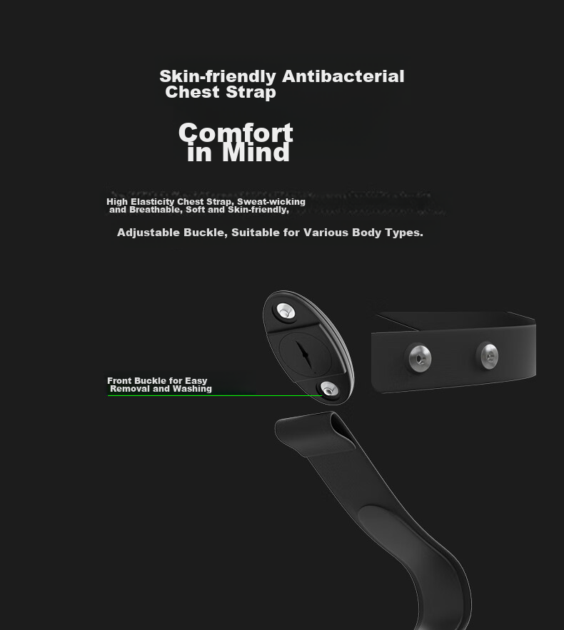 EZON Heart Rate Monitoring Chest Strap for Running, Fitness, Cycling, Marathon Sports, ANT+ Heart Rate Band C009Pro 16
