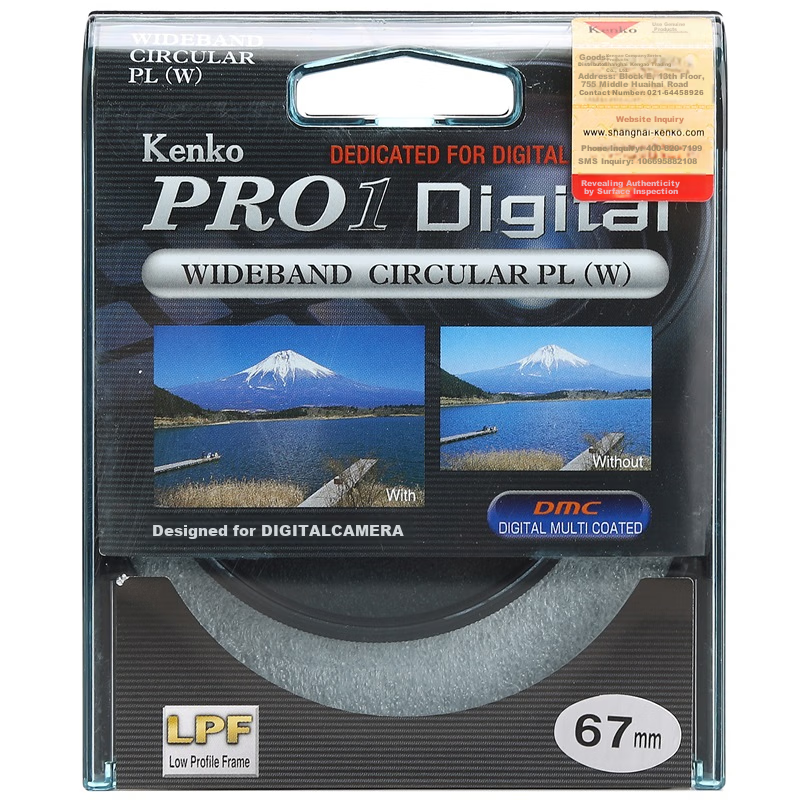 Kenko PRO1 Digital CPL(W) 67mm Ultra-Thin Circular Polarizing Filter