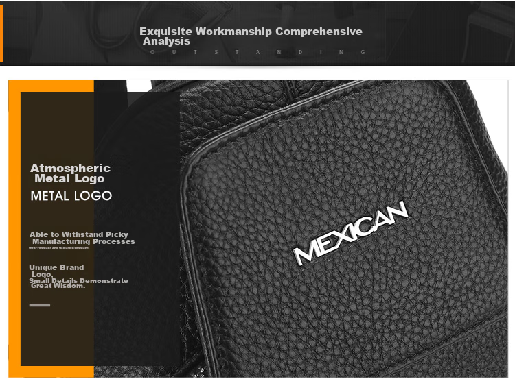 MEXICAN Men's Single Shoulder Crossbody Top-Grain Leather Chest Bag, Commuter Messenger Bag, Business Travel Lightweight Large Capacity Birthday Gift 6