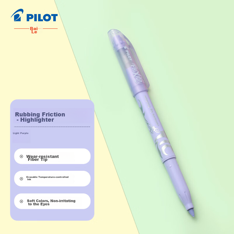 PILOT Erasable Highlighter, Natural Color Series, Colored Frixion Marker, Fluorescent Pen, Highlighting Pen, Student Marking Pen, Stationery, SW-FL Slanted Tip, Light Purple, Single Pe