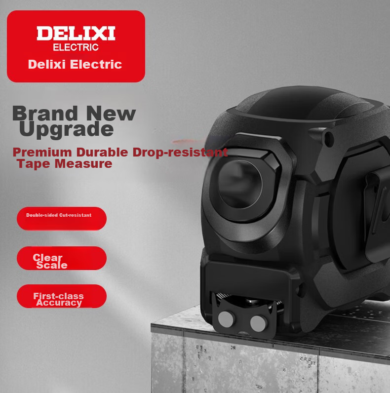 DELIXI ELECTRIC Steel Tape Measure, Household Wear-Resistant Drop-Proof High-Precision Self-Locking Ruler, Carpentry Ruler for Renovation Measurement, Steel Tape Measure 5*19 6