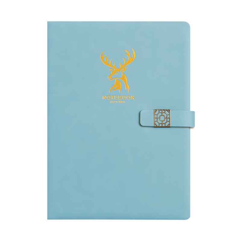 Faramon Notebook, A4 Size, Thick Leather Cover, Business Simple Office Meeting Record Book, Stationery Customization, A4 Blue-Gray Color