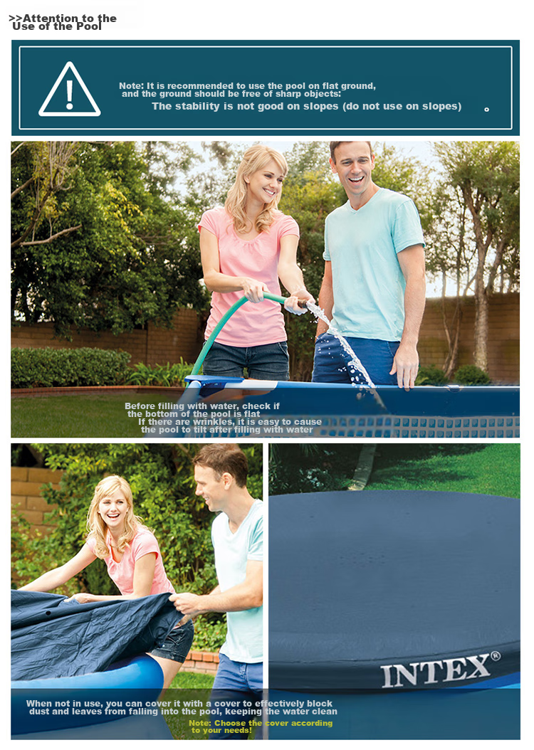 INTEX Raised And Thickened Square Frame Pool Toy, Foldable Family Frame, 28271 21