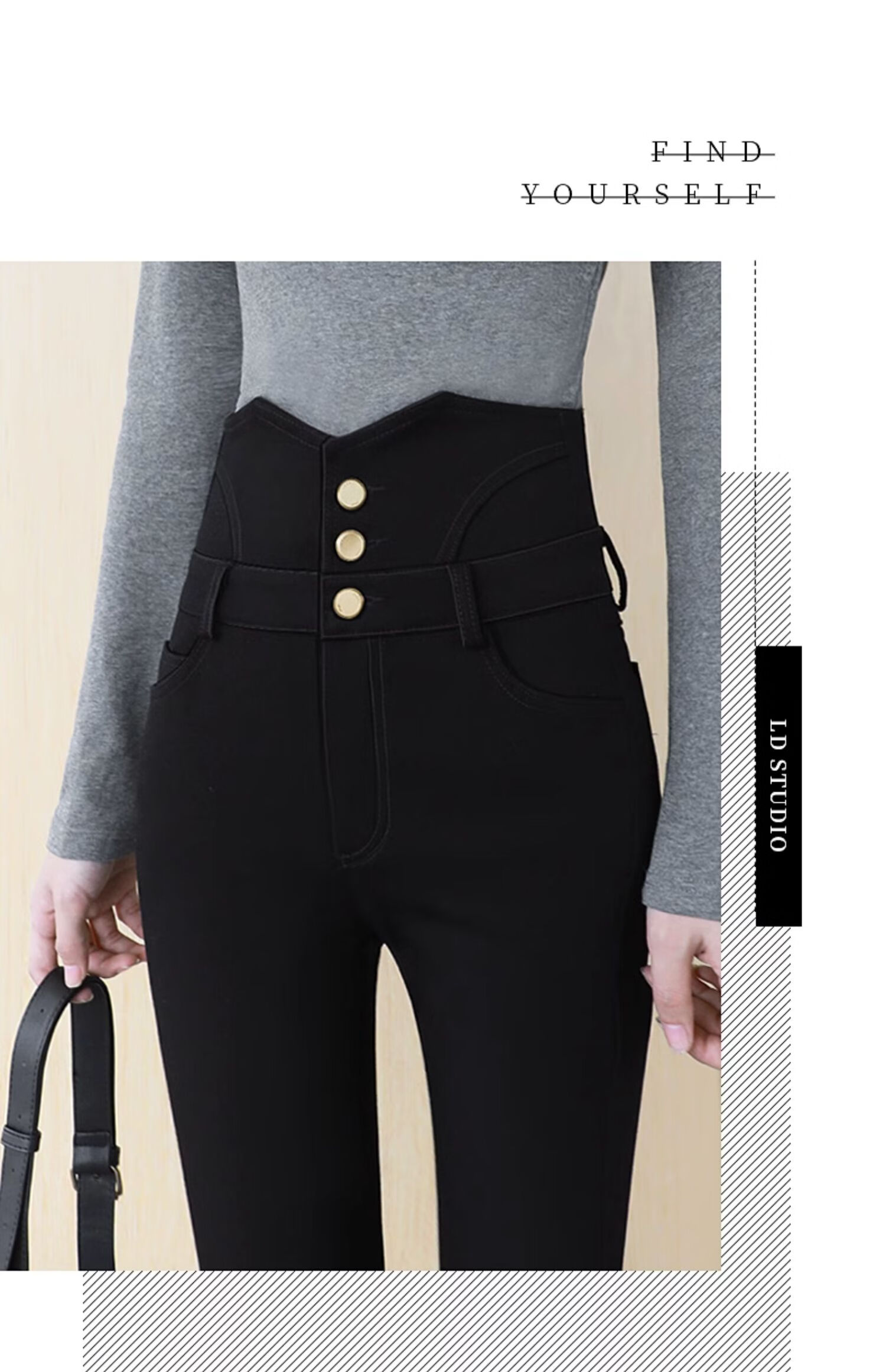 LangSha High-Waisted Black Leggings for Women, Elastic Slim-Fit Pants for Spring And Autumn Wear, Thin Pencil Skirt Tights 13