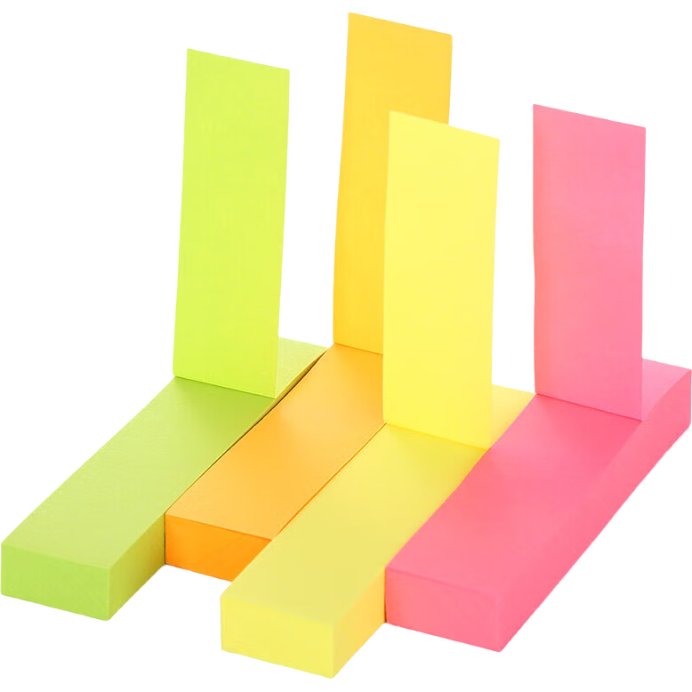 SIMAA 1200 Sheets 4-Color Sticky Notes with Dividers, Memo Pads, 76*19mm, Reusable Notes, 3 Packs, Student Message Pad