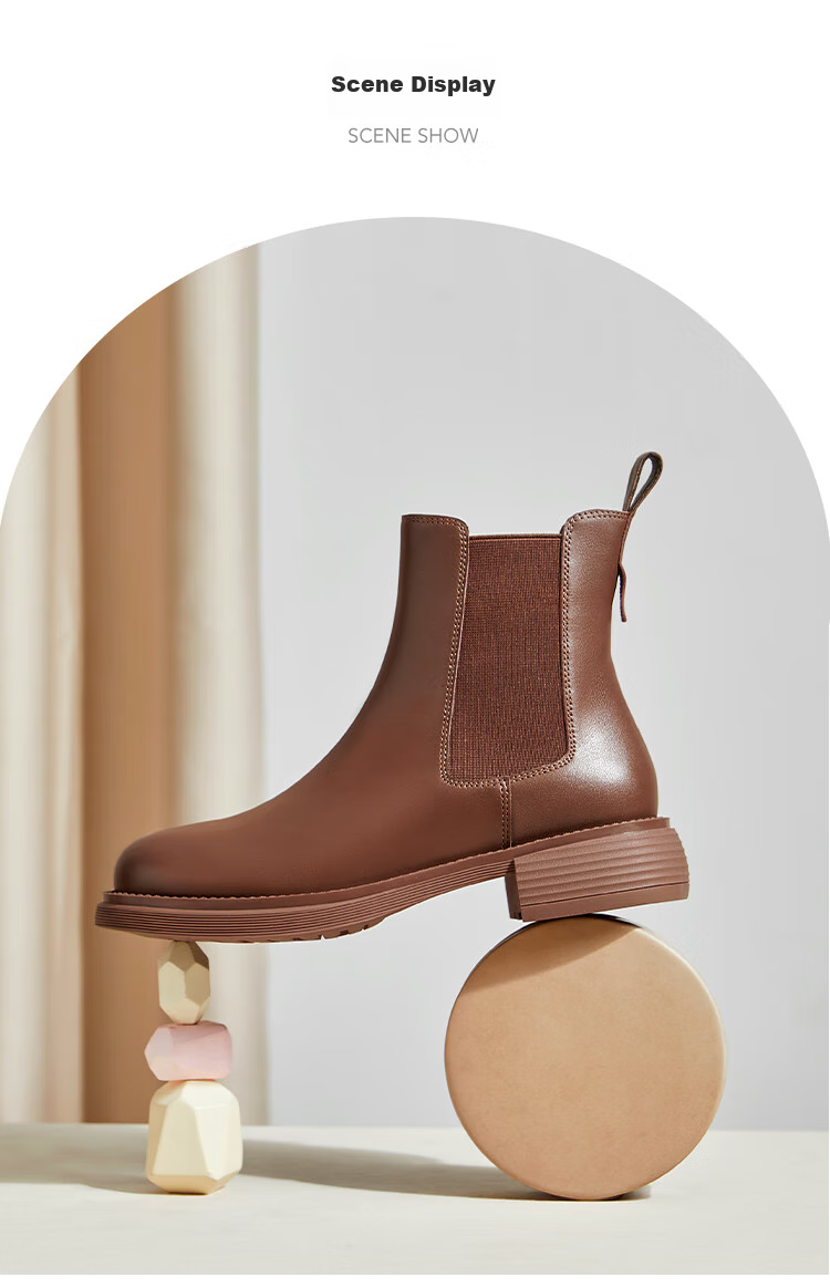 TEENMIX Women's Fleece-Lined Chelsea Ankle Boots Warm Vintage Brown - Fleece Lining [Winter 2025 New Color] Size 36 5