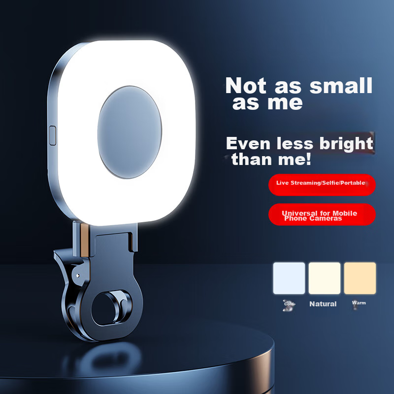 Kerunle RGB Full-Color Pocket Portable Fill Light for Mobile Live Streaming Beauty Selfie Camera Tofu Light DSLR Video Recording Photography Travel Outdoor Shooting