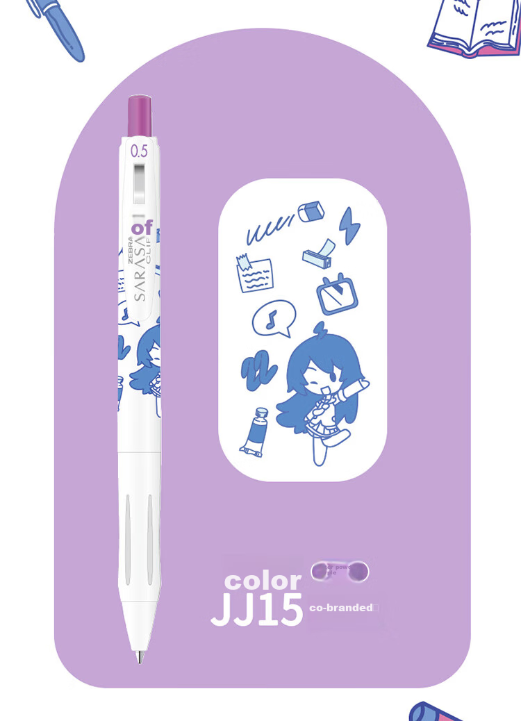 ZEBRA JJ15-WI Limited Edition Neutral Pen, 0.5mm Bullet Tip, Push-Button Signing Pen, Colorful Student Note-Taking And Journaling Pen, White Barrel with Red Ink, Single Pe 5