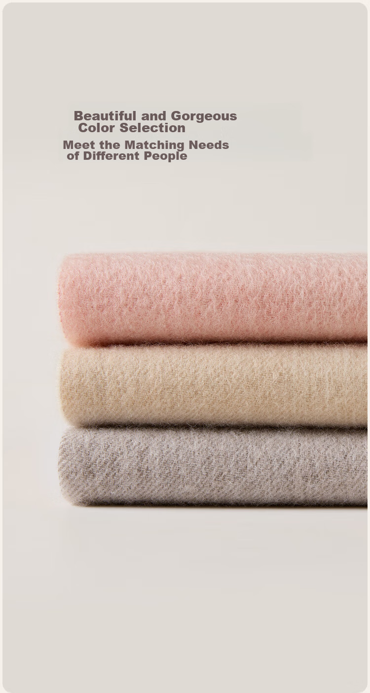 JIUMU Pure Wool Scarf for Women, Autumn And Winter Neck Warmer, Ladies' Warm Shawl, Gift for Girls on National Day Or Birthday, Comes with Gift Bag 12