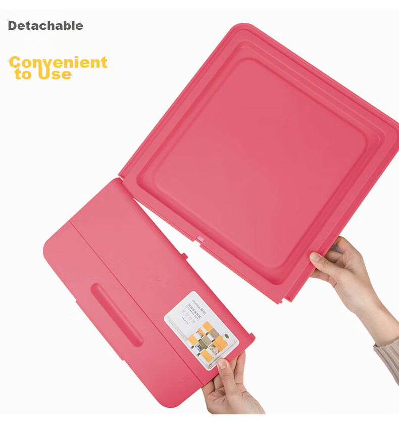 CHAHUA Plastic Storage Box, CHAHUA Clothes And Quilt Organizer Box, 34L with Lid, Flip-Top Design, Red, Pack of 3 5