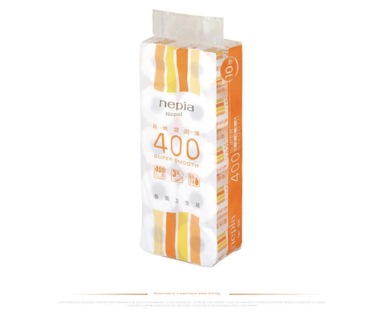 Nepia Core Roll Toilet Paper, 3-Ply, 400 Sheets * 10 Rolls, 180g, Household Toilet Paper, Unscented, Water-Soluble Tissue Roll Paper 7