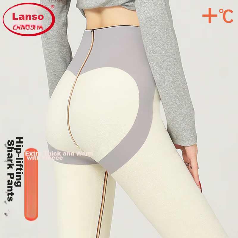 LangSha Butt-Lifting Leggings for Women, Autumn And Winter New Style, Thick Lambswool Yoga Pants, Tummy Control, Outer Wear Shark Pants