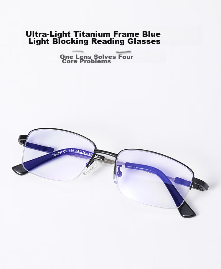 Mr. PuTian Reading Glasses for Men And Women, Imported High-Definition Anti-Blue Light Presbyopic Glasses, Memory Titanium 76035, 150 Degrees, for Ages 50-54 6