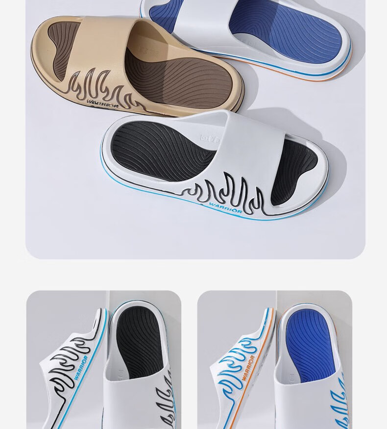 Huili Sports Slippers for Men, Indoor And Outdoor Wear, Non-Slip, Lightweight Sandals, HL39561, White And Black, Size 44-45 6