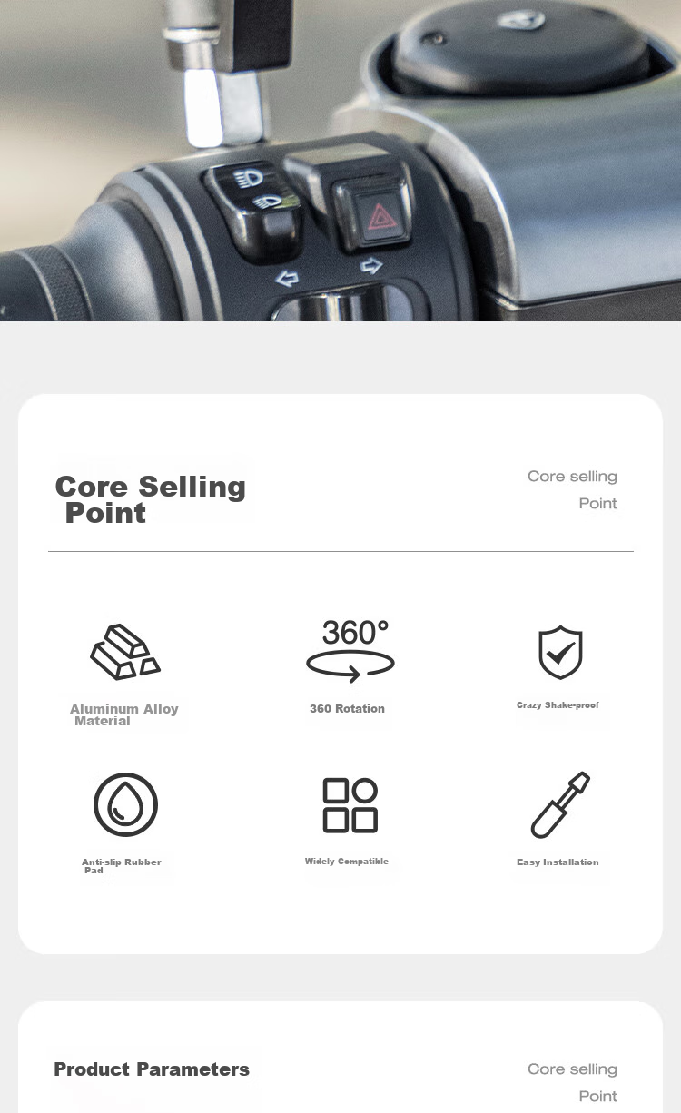 Move Iron Electric Vehicle Phone Holder, Motorcycle Aluminum Alloy Navigation Mount, Scooter Universal Six-Claw Fixed Delivery Courier Phone Stand, Cycling Equipment Accessory, Rearview Mirror Model 2