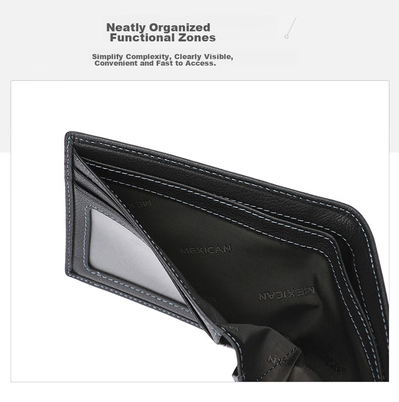 MEXICAN Men's Wallet, Genuine Top-Grain Leather Card Holder And Coin Purse, High-End Gift Box, Birthday Present for Boyfriend Or Husband 9