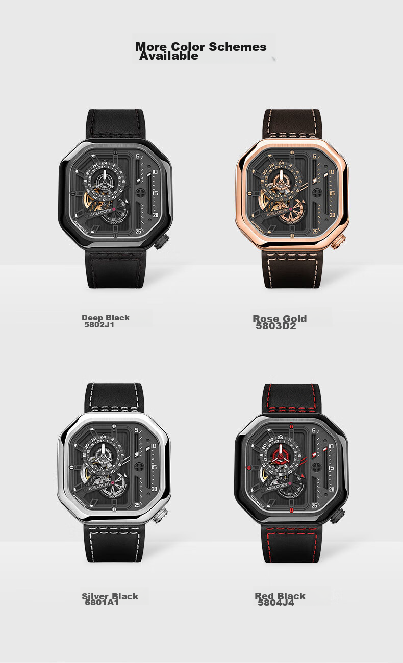 AGELOCER Original Racing Watch, Stylish Men's Skeleton Mechanical Watch, High-End Chinese Watch with Large Dial, Birthday Gift for Boyfriend 10