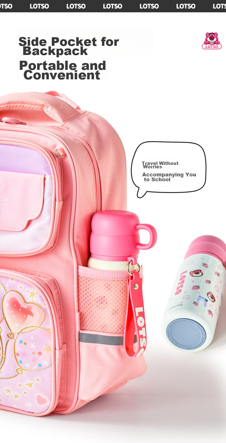 Disney Children's Insulated Cup, 316 Stainless Steel Straw Direct Drinking Water Bottle, Kindergarten And Primary School Student Water Bottle, Strawberry Bear Desig 7