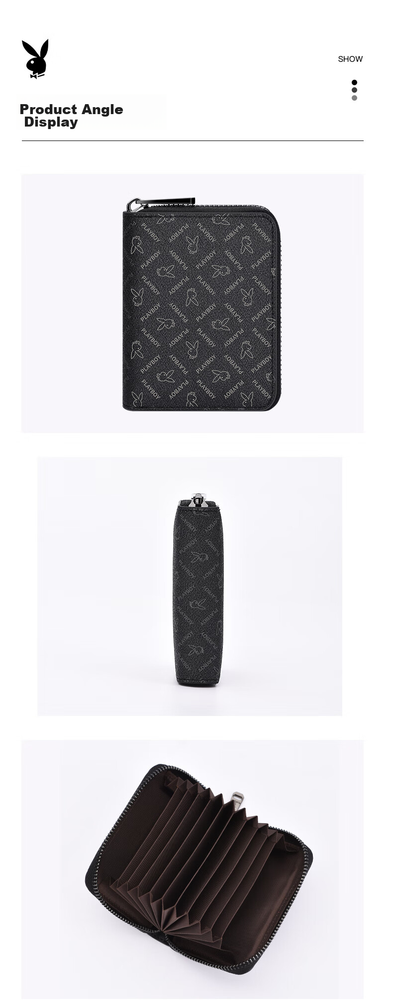 PLAYBOY Men's Multi-Card Holder Wallet, Large Capacity Zipper Card Case for Bank Cards And ID Cards, Gift for Birthday Present 7