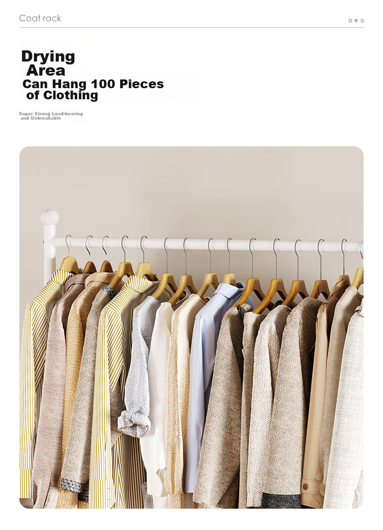 QIAONAMEI Clothes Drying Rack, Floor-Standing Hanger, Bedroom Balcony Drying Pole, Dormitory Clothes Hanger, Quilt And Clothing Drying Rack, 2266 7