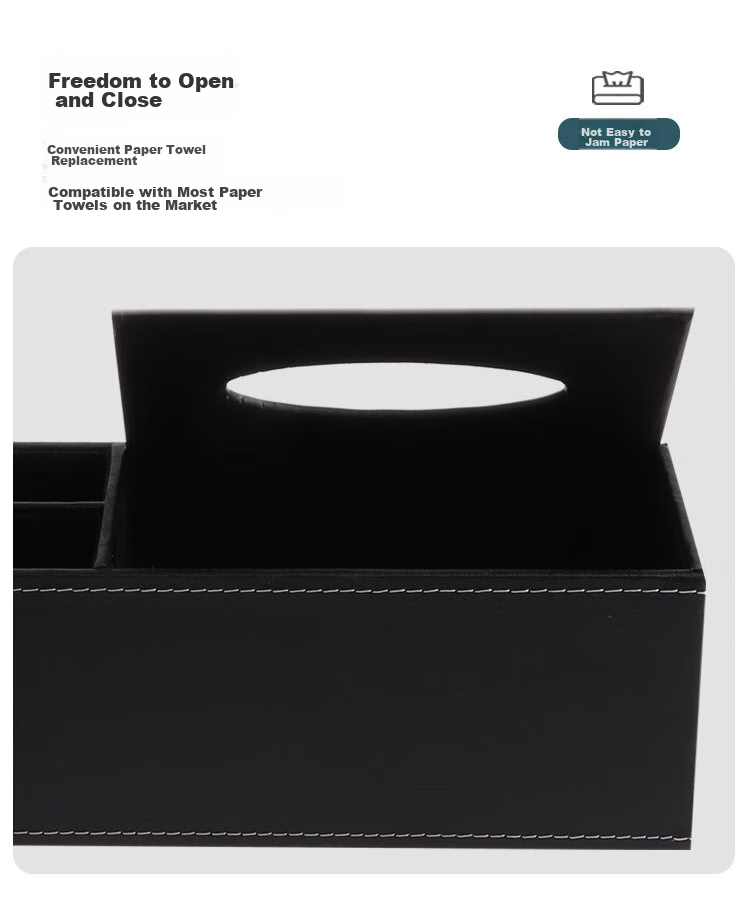 Youjialiangpin Tissue Box, Living Room Napkin Holder, Desktop Storage, Paper Towel Dispenser, Office Business Magnetic Leather Cover 8