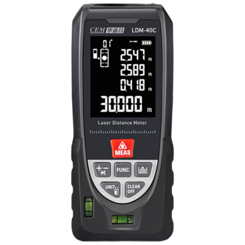 CEM LDM-40C Laser Distance Meter High-Precision Infrared Measuring Device Electronic Ruler Voice Playback USB Rechargeable 40m