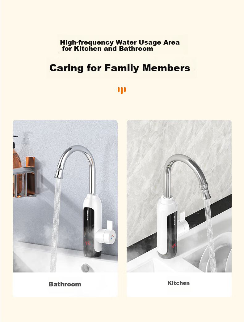 MeiLing Electric Hot Water Faucet, Kitchen Under-Sink Instant Heating Electric Water Heater, Quick Heating Mini Kitchen Treasure, Household Hot Water Treasure with Both Cold And Hot Functions, MF-D316 Plug-In Model 4