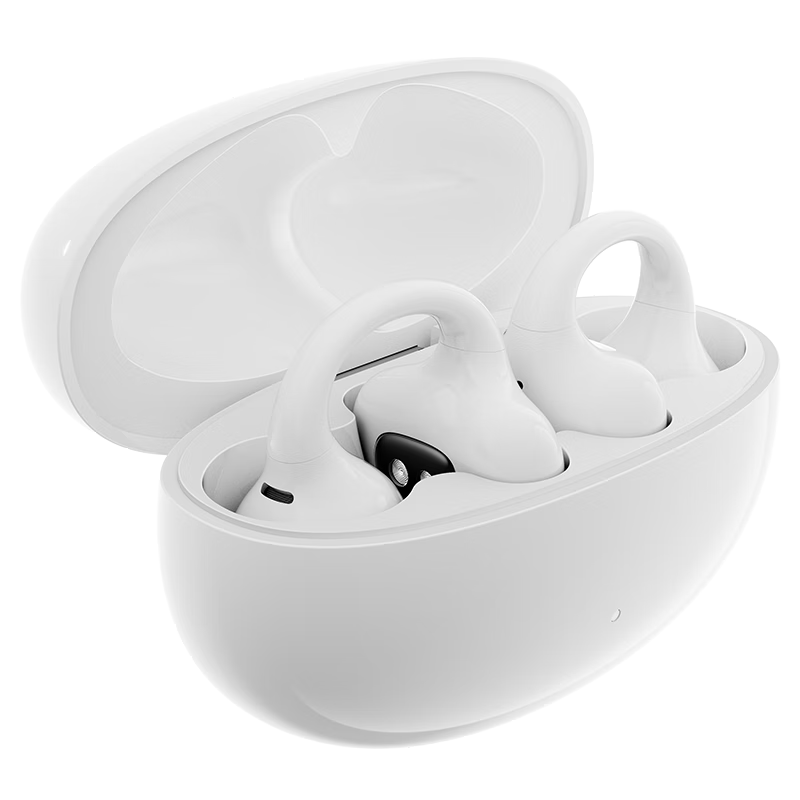 EDIFIER Lolli Clip Cloud-Feel Smart Ear Clip, Active Noise-Cancelling Bluetooth Headphones, Sports Earphones, Compatible with Apple, Huawei, Xiaomi, OPPO, Glacier White, Graduation Gift