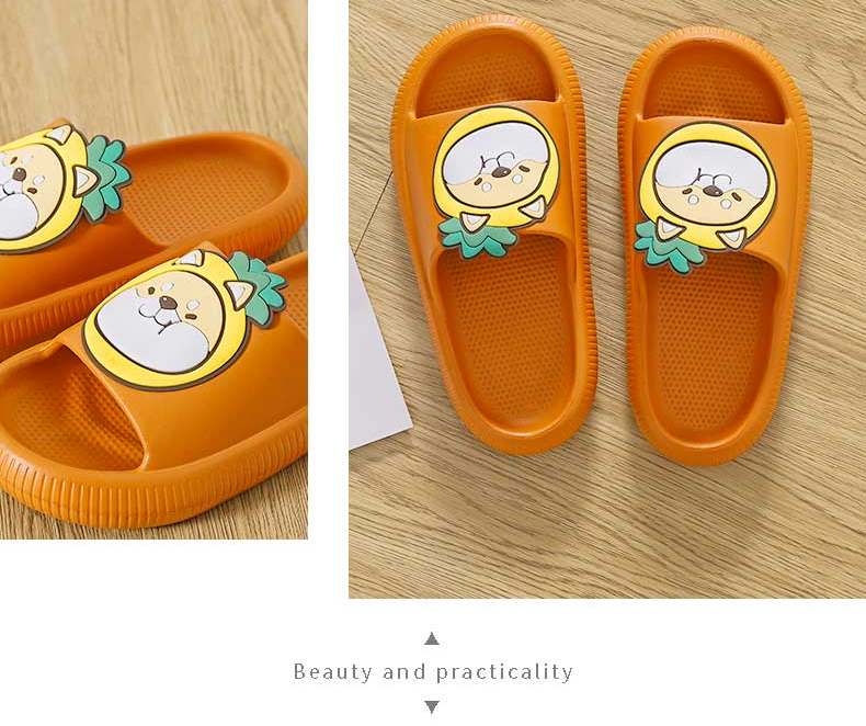 Huameijianbu Cartoon Dog Parent-Child Style Bathroom Indoor And Outdoor Wear Soft Elastic Slippers Men's Model HM901817 Dark Gray Size 44-45 14