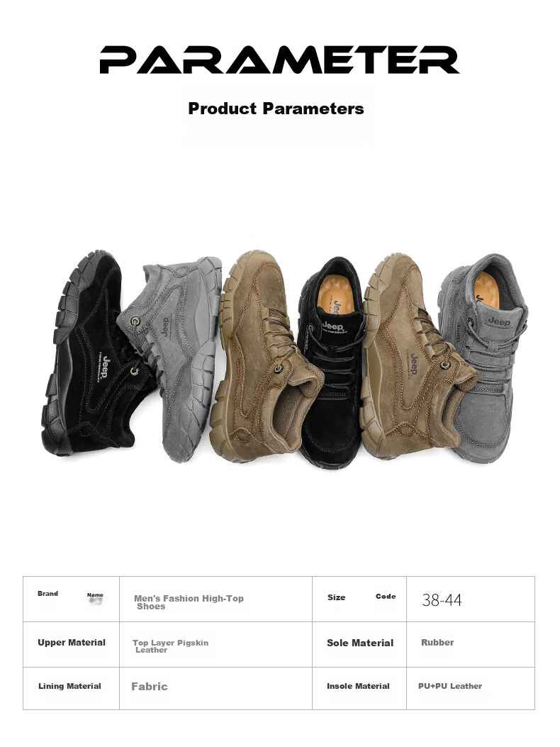 Jeep Hiking Shoes for Men, Sports Running Shoes, Warm And Cold-Resistant, Outdoor Casual Shoes, Non-Slip, Wear-Resistant, Foot-Protecting Mountaineering Shoes 1120 3
