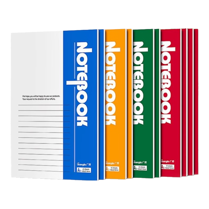 GuangBo B5 Notebook, Office Journal, Diary, Soft Copy Book, 60 Sheets, 5-Pack, Random Colors, GBR0795