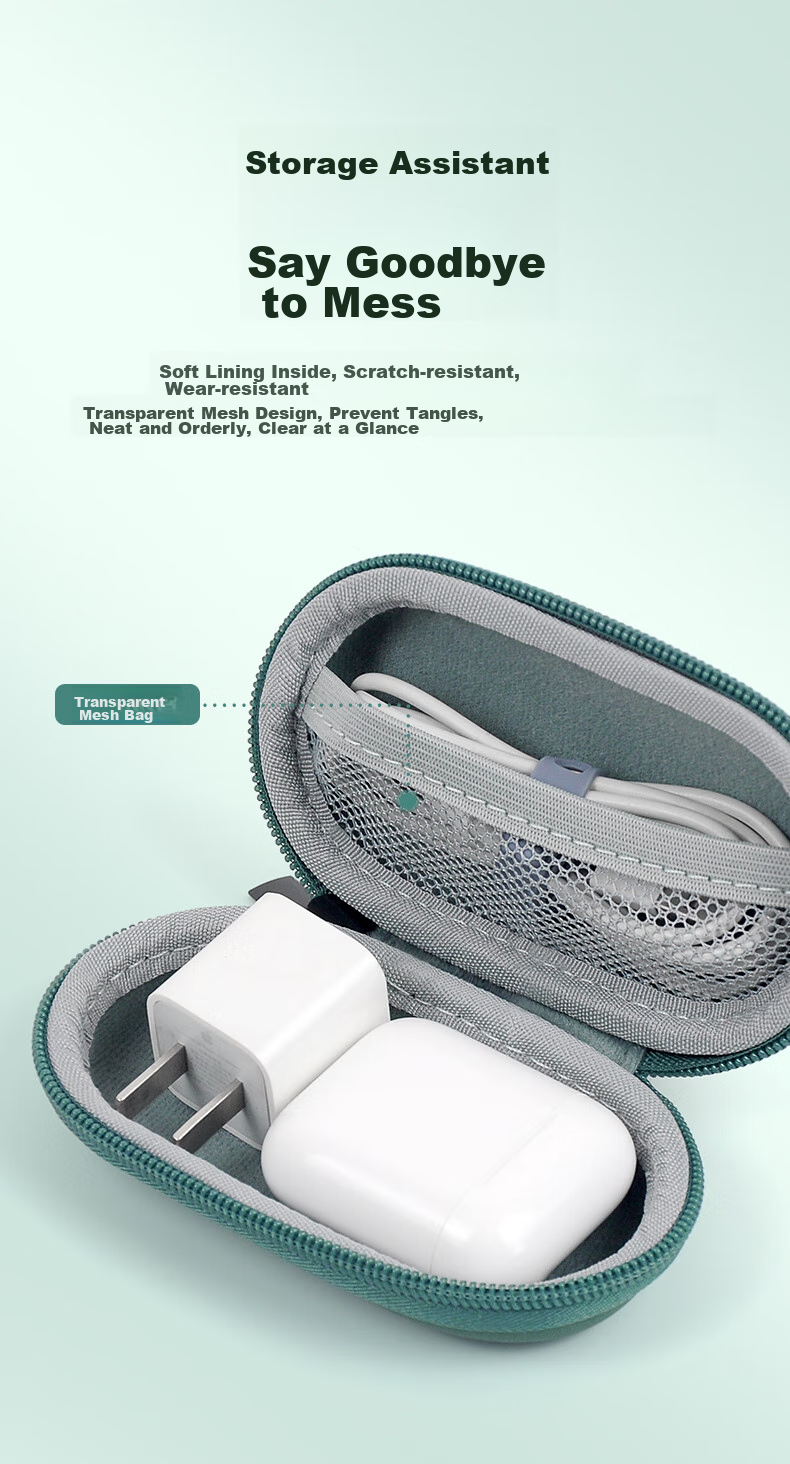 DiyiGongfang Data Cable Storage Pouch, Bluetooth Earphone Case, Charger Mini Earphone Box, Charging Cable Protector, Power Adapter, USB Drive, Small Digital Accessory Organizer Box 5