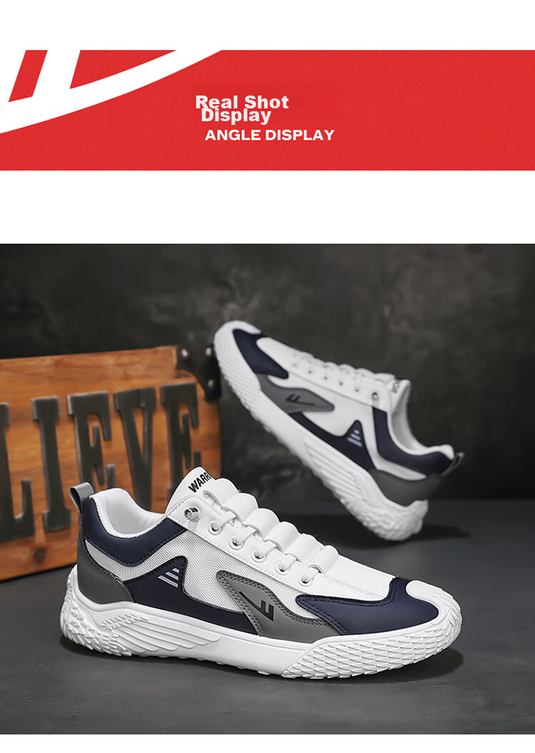 Huili Men's Sneakers, Casual Versatile Trendy Shoes, G520C White And Blue, Size 41 18
