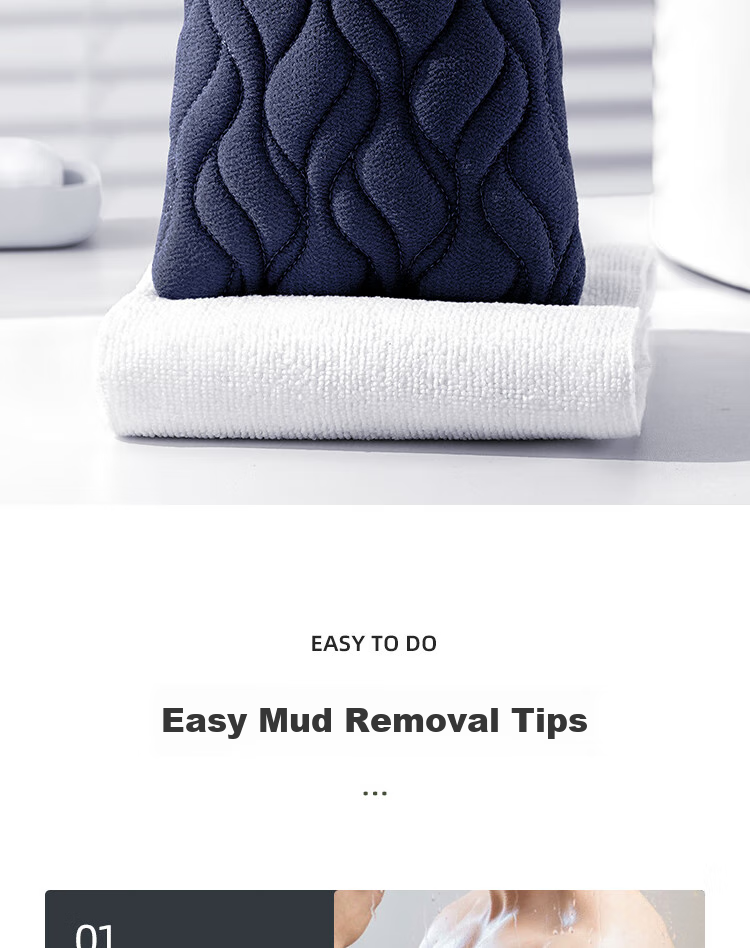 Chuangyilaojiang Exfoliating Washcloth for Men, Bath Scrubber, Body Scrubber with Coarse Sand, Widened Single Piece, Removes Dead Skin, Nylon Cotto 2