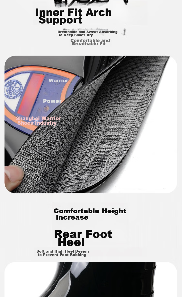 Huili Rain Boots for Men, Waterproof Outdoor Wear-Resistant Rubber Shoes, Non-Slip Rain Boots, Overshoes HL822866, Mid-Calf, Black, Size 44 6