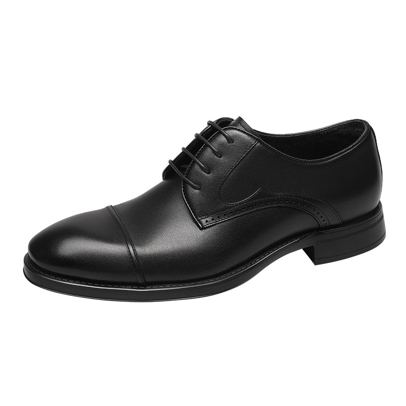 Goldlion Men's Formal Shoes, Stylish And Comfortable Leather Shoes with Durable Soles, G580510157AAB, Black, Size 40
