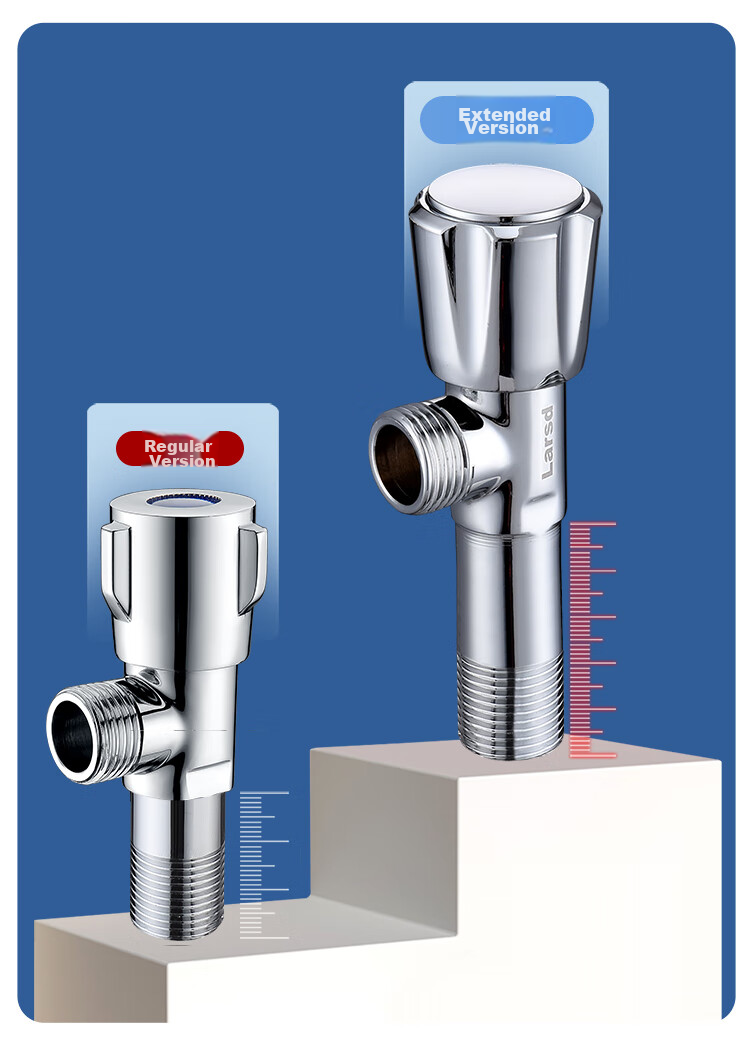 Larsd Extended Angle Valve, Brass Thickened Hot And Cold Water Quick-Open Triangular Valve, Figure-Eight Valve, Stop Valve LD10707 6