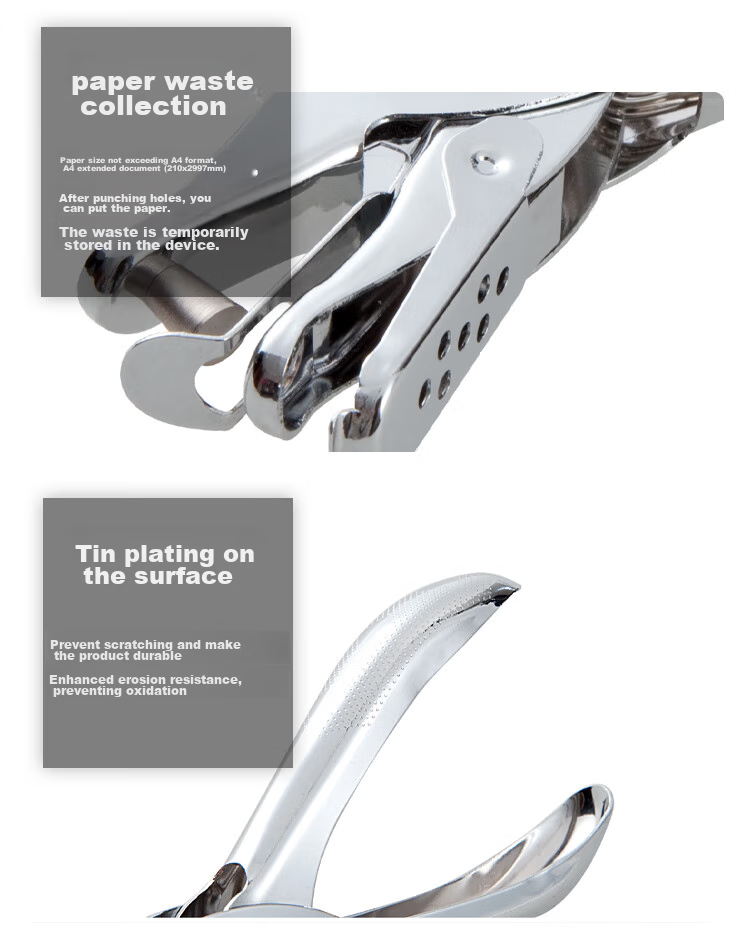 COMIX Two-Hole Puncher, 6mm Diameter, 35 Sheets Capacity, with Positioning Ruler, Model B2912 White 4