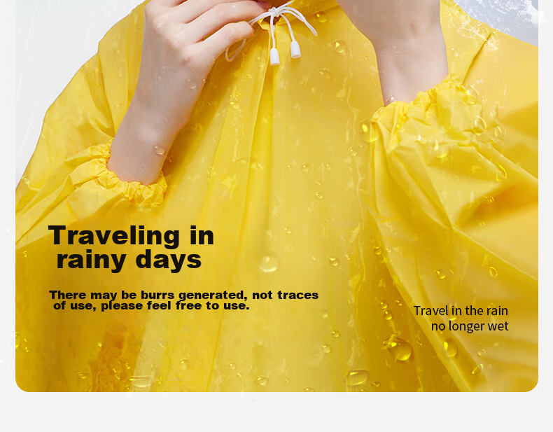 Briars Disposable Raincoat for Adults, Thickened, for Hiking, Marathon, Rafting, Long Style, Full-Body Protection against Heavy Rain, Outdoor Travel, Beige 2