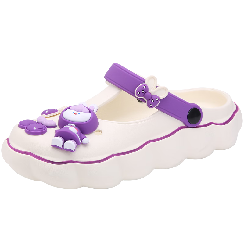 CARTELO Women's Perforated Sandals, Dual-Use Surgical Shoes, Closed-Toe Beach Sandals, Women's Size 11145, Purple, Size 40