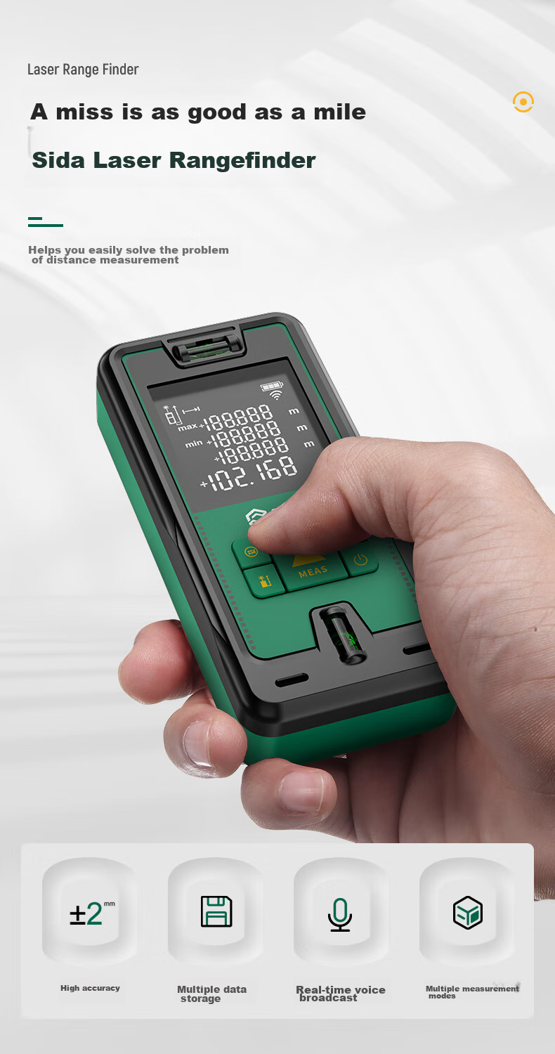 Shida SATA Laser Rangefinder, Handheld Infrared Measuring Ruler, High-Precision Electronic Room Measuring Instrument, D05905A 4